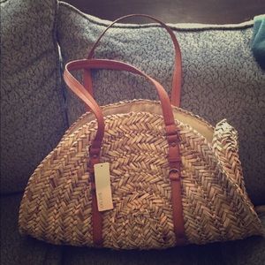 Bay ski woven straw purse